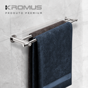Ver imagem 3 de Kit Acessórios para Banheiro 4 Peças Toalheiro Duplo 60cm Inox - Kromus KITRD4A
