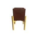 Ver imagem 1 de Vaso de Plantar Quadrado Cubo Cachepot com Suporte Tripe Madeira Pinus 40cm