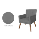 Ver imagem 2 de Poltrona Decorativa Estofada Pés Palito Para Escritório Onix Suede Cinza - LM DECOR