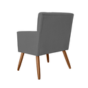 Ver imagem 3 de Poltrona Decorativa Estofada Pés Palito Para Escritório Onix Suede Cinza - LM DECOR
