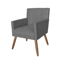 Ver imagem 1 de Poltrona Decorativa Estofada Pés Palito Para Escritório Onix Suede Cinza - LM DECOR