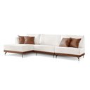 Ver imagem 1 de Sofá 4 Lugares Luxo Modulado Linho Off White 2,80m Chaise Lado Esquerdo