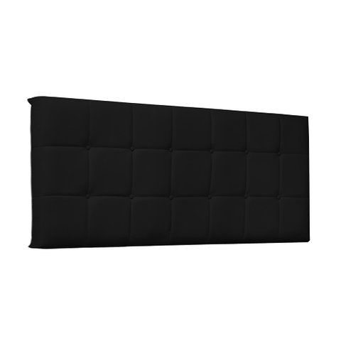 Cabeceira Painel Verona Para Cama Box King 195 cm Corino - D’Rossi - Preto
