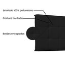 Ver imagem 3 de Cabeceira Painel Verona Para Cama Box King 195 cm Corino - D’Rossi - Preto