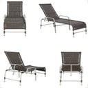 Ver imagem 4 de Espreguiçadeira Regulável em Alumínio para Piscina e Jardim Catar Marrom/Tabaco