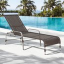 Ver imagem 1 de Espreguiçadeira Regulável em Alumínio para Piscina e Jardim Catar Marrom/Tabaco