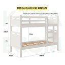 Ver imagem 4 de Beliche com Cama Auxiliar 03 Colchões D20 Treliche Completa Cor:Branco