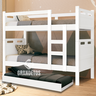 Beliche com Cama Auxiliar 03 Colchões D20 Treliche Completa Cor:branco - 2