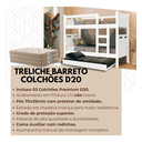 Ver imagem 2 de Beliche com Cama Auxiliar 03 Colchões D20 Treliche Completa Cor:branco
