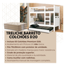 Beliche com Cama Auxiliar 03 Colchões D20 Treliche Completa Cor:branco - 2