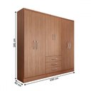 Ver imagem 5 de Guarda-roupa Casal Vigo 6 Portas 3 Gavetas Cinamomo - Panorama Móveis