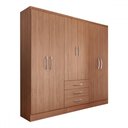 Ver imagem 3 de Guarda-roupa Casal Vigo 6 Portas 3 Gavetas Cinamomo - Panorama Móveis