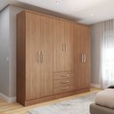 Ver imagem 1 de Guarda-roupa Casal Vigo 6 Portas 3 Gavetas Cinamomo - Panorama Móveis