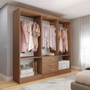 Ver imagem 2 de Guarda-roupa Casal Vigo 6 Portas 3 Gavetas Cinamomo - Panorama Móveis