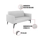 Ver imagem 4 de Sofá Namoradeira com 2 Poltronas Pés Villach Marisa Linho Cinza A05 D03 - D'Rossi