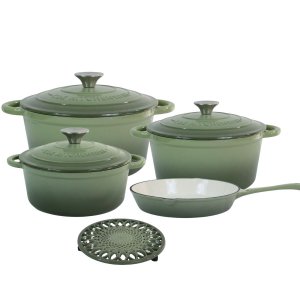 Jogo de Panelas de Ferro Fundido Esmaltado 4 Peças Verde