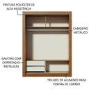 Ver imagem 6 de Guarda-roupa Solteiro Madesa Dallas 2 Portas de Correr com Espelho 2 Gavetas