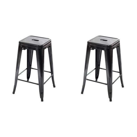 KIT 2 BANQUETAS TOLIX 76CM PRETO