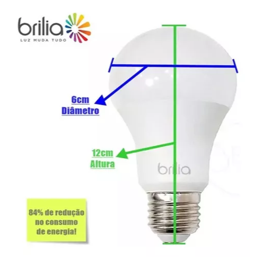 3 Lâmpadas Bulbo Led 12w Bivolt Luz Neutra 3000k Brilia 307841 - 4