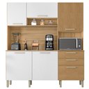 Ver imagem 1 de Armário de Cozinha Compacta 180cm Turim K02 Freijó/Supremo/Ripado - Mpozenato