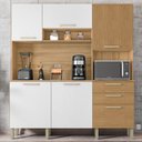 Ver imagem 2 de Armário de Cozinha Compacta 180cm Turim K02 Freijó/Supremo/Ripado - Mpozenato