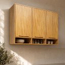 Ver imagem 1 de Armário Aéreo 3 Portas 100% MDF 120cm Malta Espresso Móveis Marrom/Amêndoa