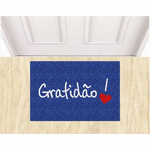 Capacho Tapete Gratidão Gratus para de Decoração.