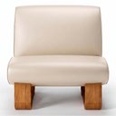Ver imagem 6 de Poltrona Lusso Estofada Design Moderno Estrutura Madeira Cor Champagne Tecido Corino Offwhite