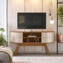 Ver imagem 1 de Bancada Rack Atlanta 2 Portas Mdf para Tv até 55 - Nature Off White