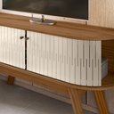 Ver imagem 3 de Bancada Rack Atlanta 2 Portas Mdf para Tv até 55 - Nature Off White