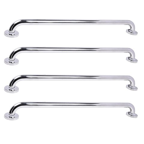 Barra de Apoio 70cm Aço Inox Kit 4 Unidades Banheiro Box Gestante Idoso Criança Deficiente Evita Aci