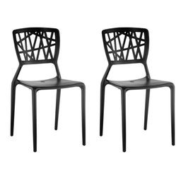 KIT 2 CADEIRAS IPIRANGA PRETO EMPILHAVEL SALA DE JANTAR E COZINHA  - 1