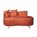 Ver imagem 3 de Conjunto Sofá Curvo Orgânico + 01 Puff Luna Boucle Terracota - Montanaris Decor