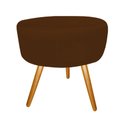 Ver imagem 3 de Kit Poltrona Decorativa Bia + Puff Redondo Suede Marrom Pés Madeira Mz Decor
