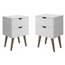 Kit 2 Mesas de Cabeceira Madri 2g Luxo Prado - Branco - 1