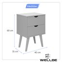 Ver imagem 5 de Kit 2 Mesas de Cabeceira Madri 2g Luxo Prado - Branco