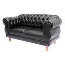 Ver imagem 2 de Sofá Chesterfield Elisabeth 2 Lugares 1.50m Corano Preto/ Recepção, Cafeteria, Barbearia, Sala de Es