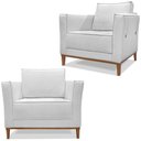 Ver imagem 1 de Kit 2 Poltronas Decorativas Balli Pes Madeira Linho Grigio Ezz Grigio