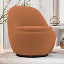 Ver imagem 2 de Poltrona Orgânica Living Memphis Base Giratória Bouclê Terracota - Abmaza