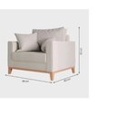 Ver imagem 2 de Poltrona Decorativa Beny Tecido Linho Base E Pés Em Madeira