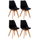 Ver imagem 2 de Kit 4 Cadeiras Eames Eiffel Leda Saarinen Design Preto para Mesa de Jantar Sala Cozinha