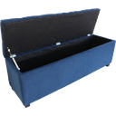 Ver imagem 1 de Puf Baú Recamier Estofado Casal Azul Marinho 140x40x45cm Produto com Alta Qualidade e Conforto