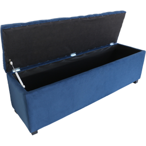 Puf Baú Recamier Estofado Casal Azul Marinho 140x40x45cm Produto com Alta Qualidade e Conforto