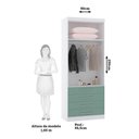 Ver imagem 4 de Guarda Roupa 90cm 2 Pts e 4 Gavetas Alpes Luciane Móveis Branco com Verde