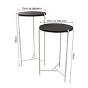Ver imagem 2 de Mesa Lateral Redonda Áquila Branca e Tampo Preto - Cor: Preto