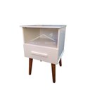Ver imagem 6 de Criado Mudo Retrô 1 Gaveta Mesa Cabeceira Branco Ofertafrete ROMAR 55