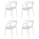 Ver imagem 1 de KIT 4 CADEIRAS ALLEGRA BRANCO EMPILHÁVEL PARA COZINHA SALA DE JANTAR