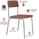 Ver imagem 4 de Kit 06 Cadeiras Estofada para Sala de Jantar Sense Branco C01 Linho Rosê - Lyam Decor