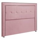Ver imagem 1 de Cabeceira Estofada para Cama Box King 195cm Ravena Veludo - Sofa Store:veludo Rosa Claro
