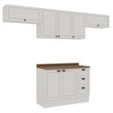 Ver imagem 2 de Cozinha Completa Modulada 4 Peças com Tampo Frentes em MDF Americano Branco/Ébano